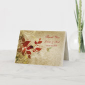 herfst bruine bruiloft bedankkaart (Voorkant)