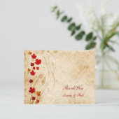 herfst bruine bruiloft briefkaart (Staand voorkant)