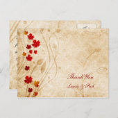 herfst bruine bruiloft briefkaart (Voorkant / Achterkant)