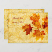 herfst bruine bruiloft briefkaart (Voorkant / Achterkant)