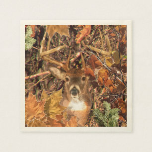 Herfst Buck in Camo White Tail Deer Servet