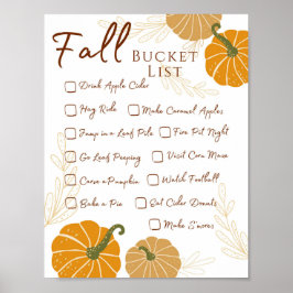 Herfst Bucket List Activiteit Checklist Poster