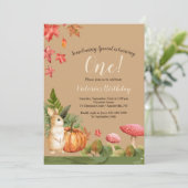 Herfst Bunny Birthday Uitnodigingen (Staand voorkant)