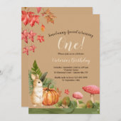 Herfst Bunny Birthday Uitnodigingen (Voorkant / Achterkant)