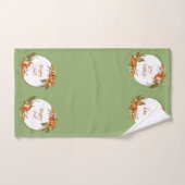 Herfst bunny en pompoenen met aanpasbare tekst bad handdoek (Handdoek)