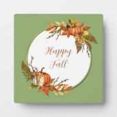 Herfst bunny en pompoenen met aanpasbare tekst fotoplaat (Voorkant)