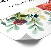 Herfst Burgundy Blush Bloemendiner ter gelegenheid Poster (Hoek)