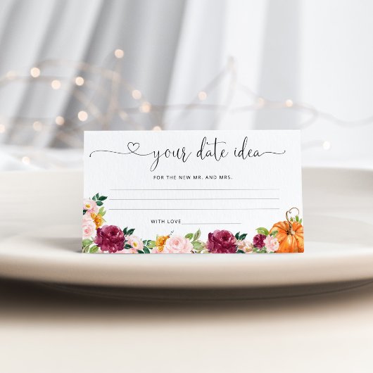 Herfst Burgundy Date-ideeën. Datum jar Informatiekaartje