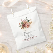 Herfst Burgundy en Terracotta Floral Wedding Bedankzakje (Geknipt)