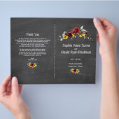 Herfst Burgundy Floral - Programma voor zonnebloem Flyer (Hand)