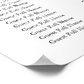 Herfst Burgundy Floral Wedding Seating Chart Poster (Hoek)