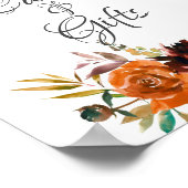 Herfst Burgundy Oranje Bruidsdiner Kaarten & Cadea Poster (Hoek)