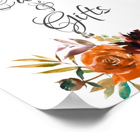 Herfst Burgundy Oranje Bruidsdiner Kaarten & Cadea Poster (Hoek)