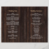 Herfst Burgundy Rozen Sunflower Old Wood Program Flyer (Achterkant)