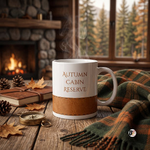 Herfst Cabine Reserve Rustiek Nep Leer Bruin Koffiemok