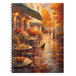 Herfst Café Wandeling met Kat Cozy Parijs Notitieboek