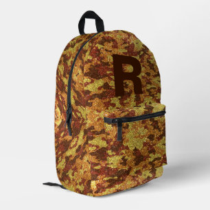 Herfst Camouflage Glitter Oranje Jacht Camo Bedrukte Rugzak