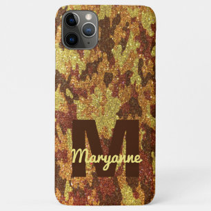 Herfst Camouflage Glitter Sinaasappel Jacht Camo iPhone 11 Pro Max Hoesje