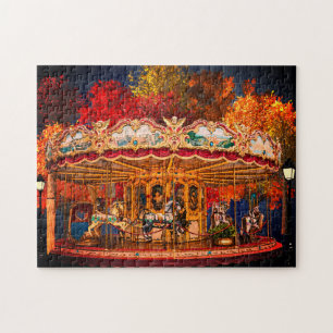 Herfst Carousel in Park Colorful Puzzle Legpuzzel