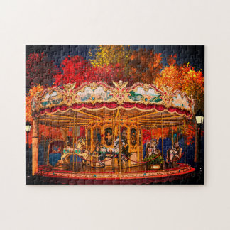 Herfst Carousel in Park Colorful Puzzle Legpuzzel