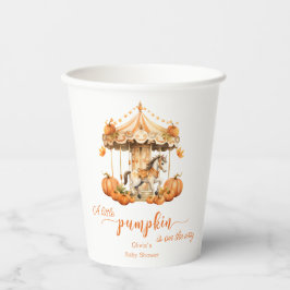 Herfst Carrousel pompoen is op de weg baby shower Papieren Bekers
