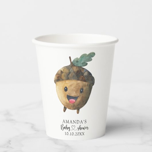 Herfst cartoon eikel Baby shower Papieren Bekers (Voorkant)