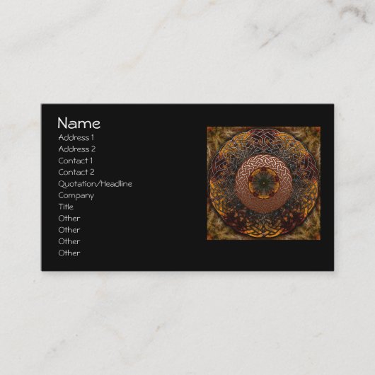 Herfst Celtic Knot Circle Visitekaartje (Voorkant)