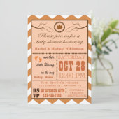 Herfst Chevron Pattern Baby shower Uitnodiging (Staand voorkant)