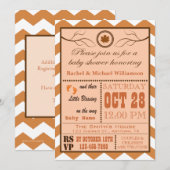 Herfst Chevron Pattern Baby shower Uitnodiging (Voorkant / Achterkant)