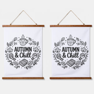 Herfst & Chillen | Gezellige Herfst Handlettered L Hangend Wandkleed