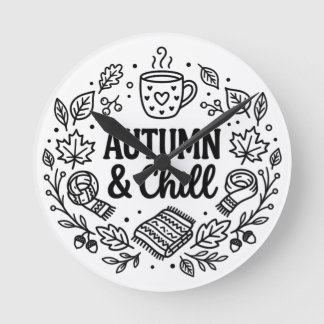 Herfst & Chillen | Gezellige Herfst Handlettered L Ronde Klok
