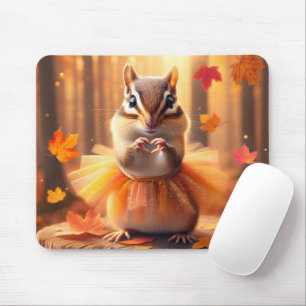 Herfst Chipmunk met Tutu en Hart Muismat