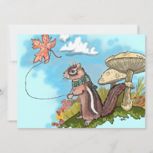 Herfst Chipmunk~ nodigt uit Kaart
