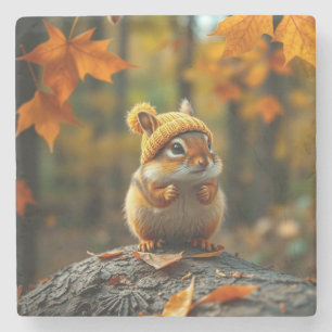 Herfst Chipmunk Stone Onderzetter