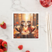 Herfst Chipmunks dansen Servet (Insitu)