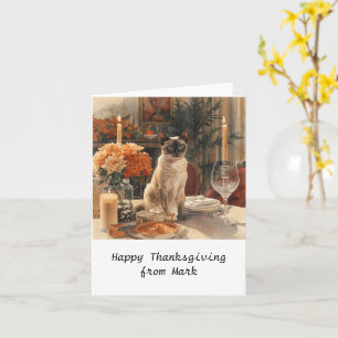 Herfst chique Siamese Kat gastvrouw kat bij het di Kaart