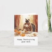 Herfst chique Siamese Kat gastvrouw kat bij het di Kaart (Voorkant)