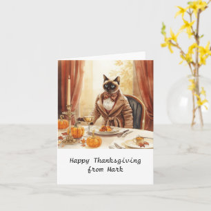 Herfst chique Siamese Kat gastvrouw kat bij het di Kaart