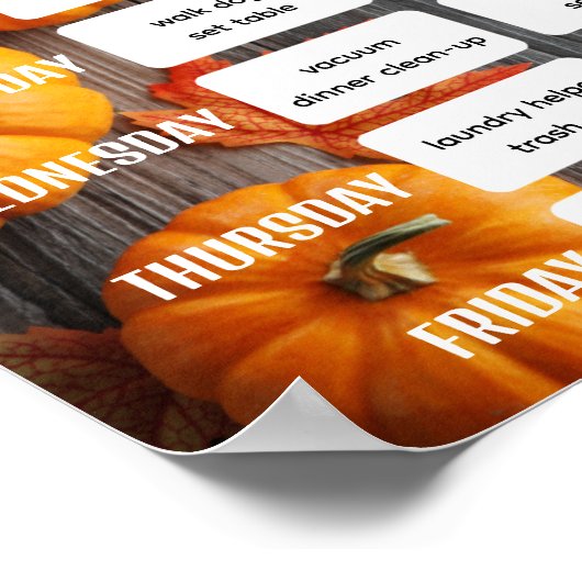 Herfst Chore Chart Poster (Hoek)