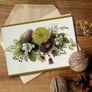 herfst Chrysanthema's met Berries Kaart