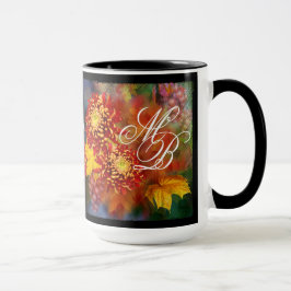 Herfst Chrysanthemums Monogram Mok