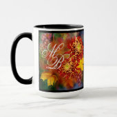 Herfst Chrysanthemums Monogram Mok (Links)