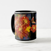 Herfst Chrysanthemums Monogram Mok (Voorkant links)