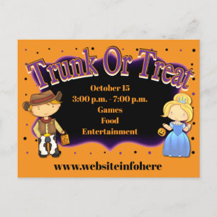 Herfst Church School Trunk of Treat Invite Briefkaart