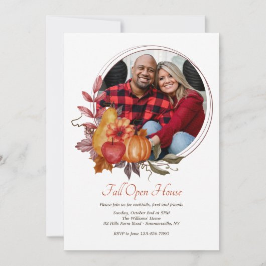 Herfst Cirkel Foto Open Huis Kaart (Voorkant)