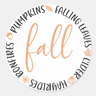 Herfst Cirkel Ronde Sticker