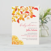 Herfst citroen theepartij Baby Shower Kaart (Staand voorkant)