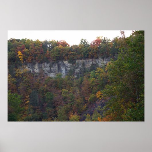 Herfst Cliffside Foto Poster (Voorkant)