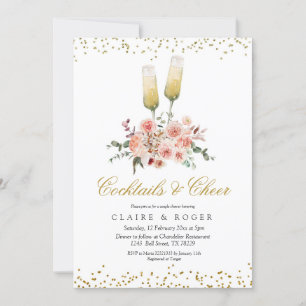 Herfst Cocktails en kheer Bridal Shower Invitation Kaart