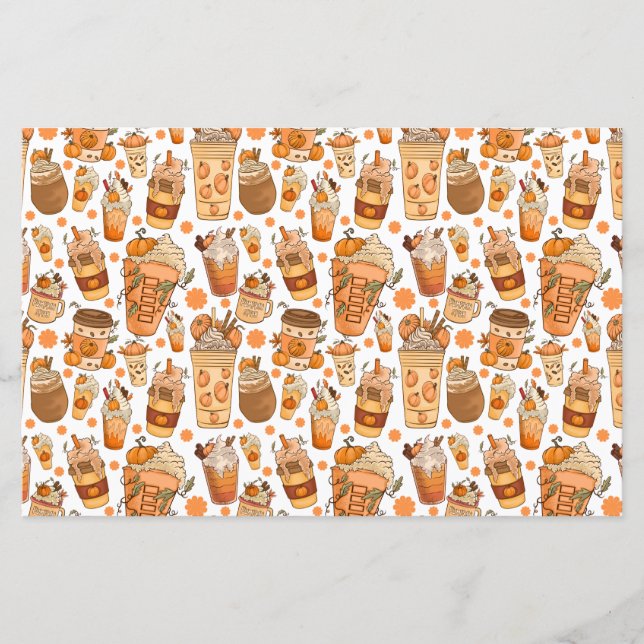 Herfst Coffee Latte Pumpkin Patroon (Voorkant)